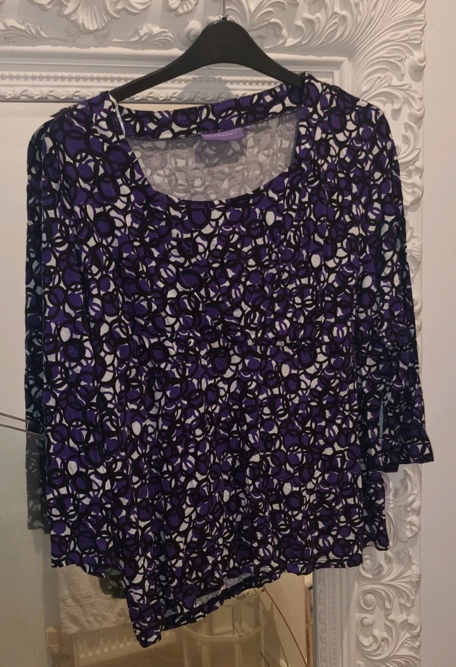 Autonomy Patterned Blouse Top Size 22 Womens Summer Clothing Plus Size Work Wear - Image 1 of 4