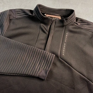 Under Armour Men's Sweater Black 2XL Loose Cold Gear Water Repellent Quarter Zip - Picture 1 of 22