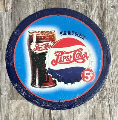 Pepsi Pepsi-Cola 12" Diameter Novelty Metal Licensed Sign Made in USA New! - Image 1 of 2