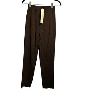 NWT Silk & Salt Black Wide Ribbed Lounge Pants Size Small Knit Stretchy Comfy - Picture 1 of 9