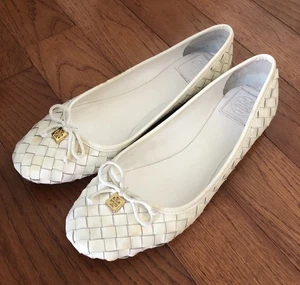 TORY BURCH White Patent Leather Ballet Flats Size 10.5 - Picture 1 of 11