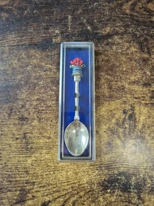 Cuchara pintada de plata - pintada a mano - en caja - tema de flor y florero - Mikado 2 - Imagen 1 de 8