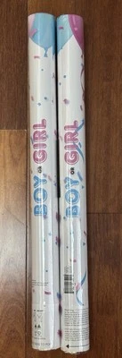 NUEVO 2 cañones de humo en polvo rosa revelación de género para niñas Poppers Foto 1 de 4