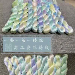 Dream color Gradient Colors 100%real mulberry silk,hand-dyed embroidery thread - Picture 1 of 19