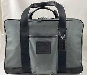 Coach Voyager Commuter Briefcase Laptop Bag Nylon Gray F70421 MSRP $378