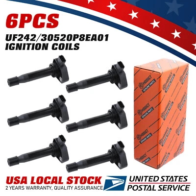 Fit For 1999-2011 Acura CL EL MDX RL TL, Ignition Coil UF242 30520P8EA01 6PCS - Image 1 of 4