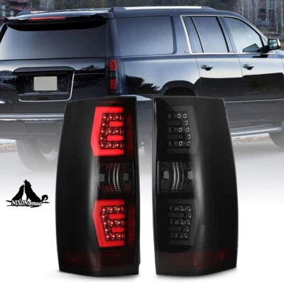 Pair Smoke LED Sequential Tail Lights For 07-14 Chevy Suburban 1500 Chevy Tahoe Foto 1 de 4