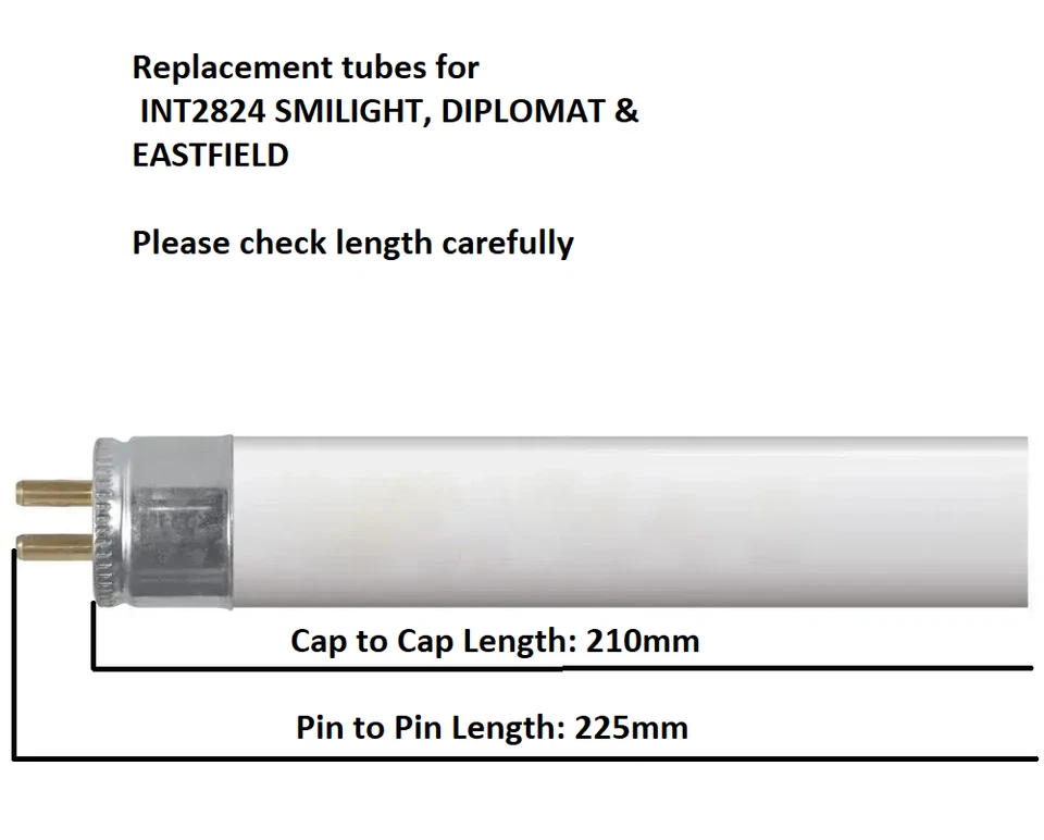 8W T5 210mm Fluorescent Tube White Replaces INT2824 SMILIGHT DIPLOMAT eastfield - Image 1 of 1