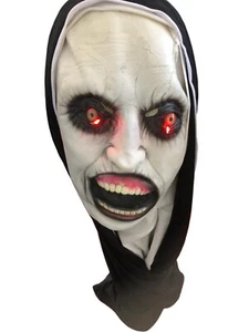 CREEPY NUN  MASK. LATEX . RED LIGHTS IN EYES. ADULT SIZE. - Picture 1 of 2