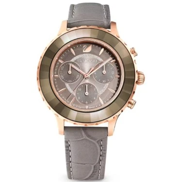 Swarovski Octea Lux Chrono watch Swiss Made, Leather Brown Dial - 5452495 - Image 1 of 4
