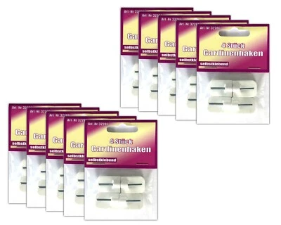 40x Ganci per Tenda Autoadesivo Gancio Adesivo Tendine Tende Ganci Bianco - Immagine 1 di 2