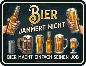 Drôle Aimant de Réfrigérateur Bière Jammert Pas Dictons Bouclier