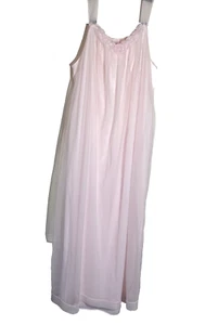 Barbiecore vintage anni 50 morbido rosa chiffon a strati babydoll negligee lingerie piccola - Foto 1 di 8