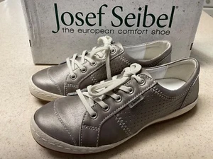 Josef Seibel Women’s EU 36 US 5/5.5 Caspian Pewter Metallic Sneakers Shoes NEW - Picture 1 of 8