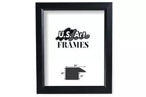 US ART Frames Economy Cornice portafoto in legno massello nera 0,84", dimensioni 16" - Foto 1 di 4