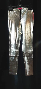 Pantalones Alice + Olivia Cuero Plateado Metálico Brillo Espejo Talla 2 NUEVOS CON ETIQUETAS NUEVOS RAROS - Imagen 1 de 18