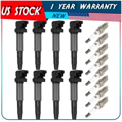 8 Ignition Coil & Spark Plug For 4.4L V8 BMW 545i 550i 645Ci 650i 745i X5 UF522 - Image 1 of 4