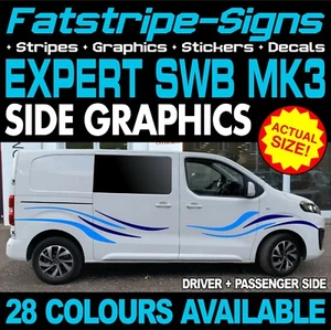 PEUGEOT EXPERT MK3 SWB L1 PEGATINAS GRÁFICAS RAYAS CÁMPER FURGONETA FURGONETA DE DÍA - Imagen 1 de 2