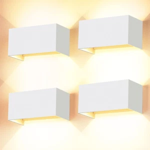 4 Pezzi 24W Applique Da Parete Interno/Esterno 3000K Bianco Caldo Applique Ester - Foto 1 di 12