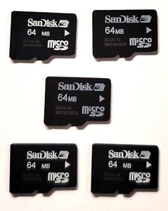 5x Scheda Memory Card TF Micro SD 64 MB (*1) - Foto 1 di 1