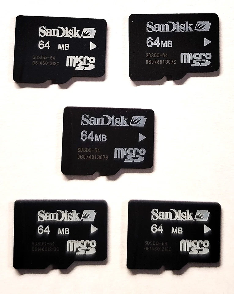5x Scheda Memory Card TF Micro SD 64 MB (*1) - Immagine 1 di 1