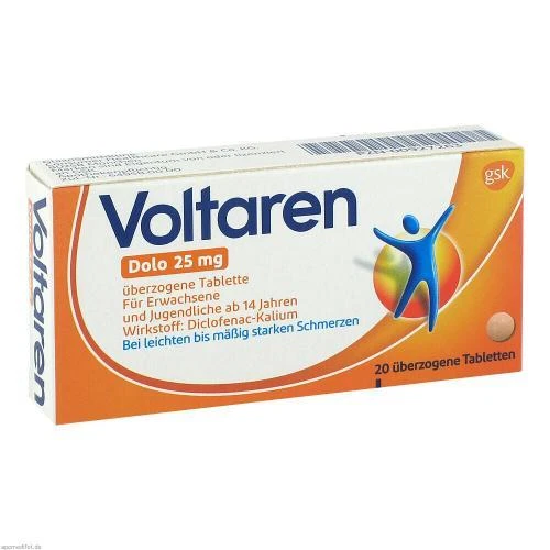 3x VOLTAREN Dolo 25 mg überzogene Tabletten 20 St PZN: 927263 - Bild 1 von 1
