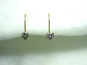 Orecchini oro giallo 14 kt goccia diamanti 0,25 ct tw SI1-H livello retro negozio chiuso) - Foto 1 di 3