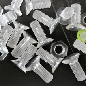 25x Tuercas y pernos de tornillo avellanados plástico transparente acrílico M8x 20 mm - Imagen 1 de 12