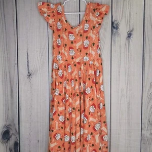 Dot Dot Smile Size 8/10 Girls Santa Rudolph Christmas Holiday Orange Dress - Picture 1 of 7