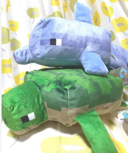 Minecraft BIG plush doll turtle & dolphin set furyu 40cm - Picture 1 of 11