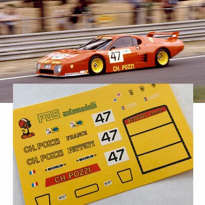 Decals 1.43 ferrari 512 BB LE MANS 1981 ch Pozzi n.47 car model FDS Automodell - Immagine 1 di 2