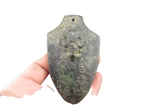 China,old jade,hongshan culture,Black magnet,rare Human skull,choi,pendant A428 - Picture 1 of 5