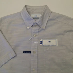 Southern Tide Trim Fit Sport Shirt Seagull Gray Seven Mile Beach Short Slv Men S - Picture 1 of 9