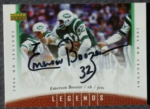 Tarjeta Upper Deck 2006 autografiada firmada por la superestrella de los New York Jets Emerson Boozer-- - Imagen 1 de 1