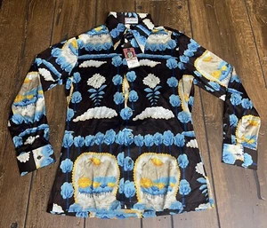 Rare Vintage McGregor All Over Print Long Sleeve Large New Old Stock 70s Disco - Picture 1 of 12