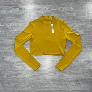 Alice + Olivia Top Women’s XS Long Sleeve Wool Mock Neck Blouse Cropped Sweater - Picture 1 of 18