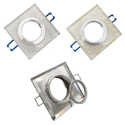 Portafaretto Quadrato in Vetro Argento Oro Specchio fisso da incasso cartongesso - Immagine 1 di 4