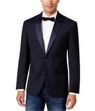 Ryan Seacrest Mens Wool Two Button Blazer Jacket, Blue, 40 Short