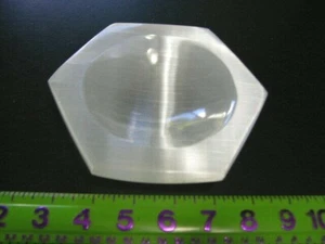 Selenite BIGGER 5 inch hexagonal bowl in gift box FREE Priority shipping - Picture 1 of 5