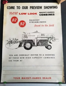Massey Harris 82 - 92 Combines Demonstration Preview Event Poster - Unused - Picture 1 of 8