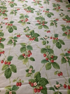 Recatangular Table Cloth 80” X 54” In Sanderson Summer Strawberries - Picture 1 of 3