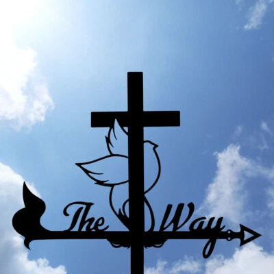 The cross and the dove Metal Weathervane, Weather Vane, home roof decor - Image 1 of 4