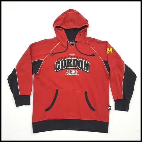 Jeff Gordon Hoodie Mens Large Pullover Red Chase Hendrick NASCAR Dupont 24 Cover