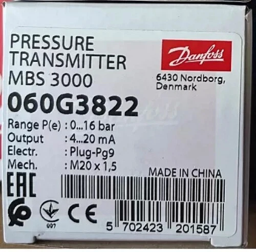 NEW DANFOSS MBS3000 060G3822 Pressure Transmitter - Image 1 of 1