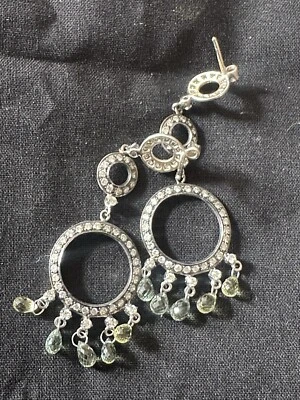 Pendientes araña de diamantes y zafiros de 6,5 quilates de oro blanco macizo de 18 quilates 7,16 gr Foto 1 de 4