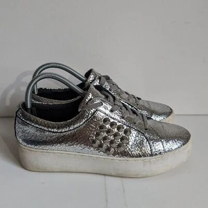Michael Kors Collection Leather Silver Stud Platform Sneakers Women's Size 7.5 - Picture 1 of 7
