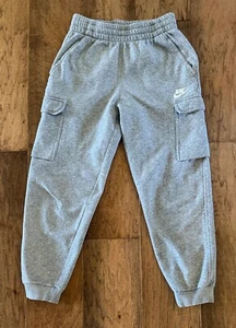 Nike Cargo Joggers Kids Boys Fleece Youth Large Gray - Picture 1 of 3