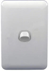Slimline 1 Gang Light Switch Wafer Single White Slim Outlet Electrical Up Market - Bild 1 von 8