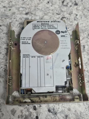 Rare Vintage 1990 Western Digital Internal Hard Drive IDE WD93044-A / 7-20-1990 - Image 1 of 4