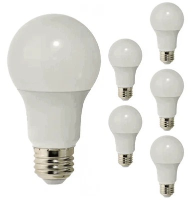 Diodesy A19 LED Light Bulb 9W 750LM E26 6500K 120V CRI80 200° White 6Pk - Image 1 of 2